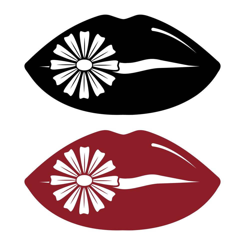 rood lippen set. vrouw mond, sexy glimlach met wit tanden, vrouw bijten lip, tonen kus uitdrukking of tong. vector illustratie voor glamour, lippenstift, emoties, comics concept