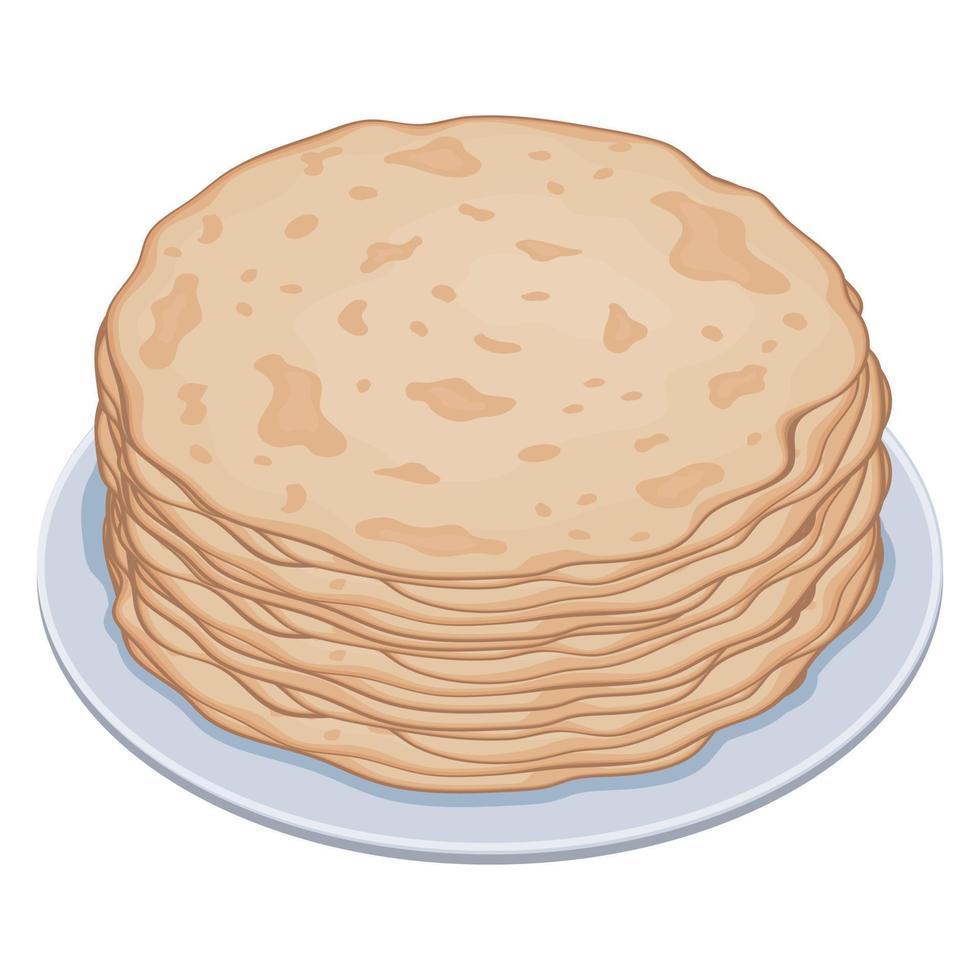 stack van pannekoeken Aan een bord, kleur vector geïsoleerd cartoon-stijl illustratie