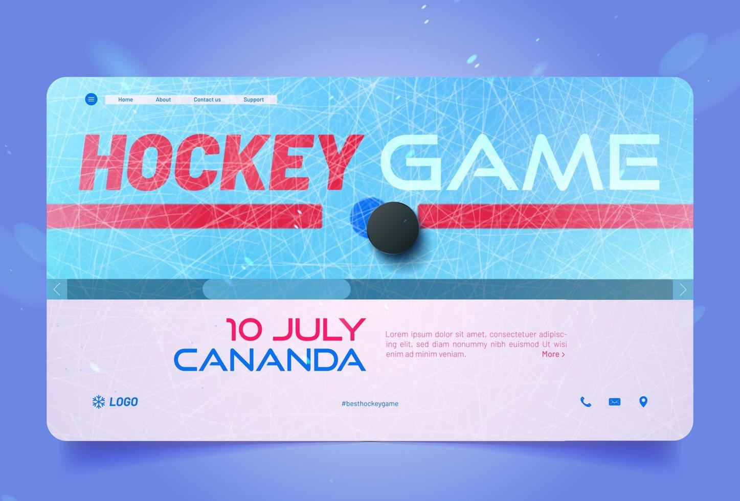 hockey spel landen, uitnodiging of ticket reservering vector