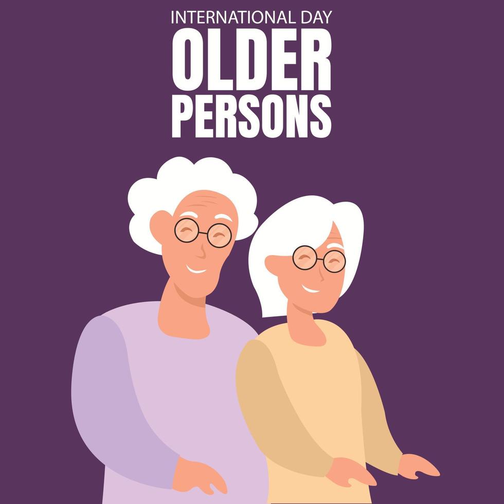 illustratie vector grafisch van een paar- van opa en grootmoeder met bril kant door kant, perfect voor Internationale dag van ouder personen, vieren, groet kaart, enz.