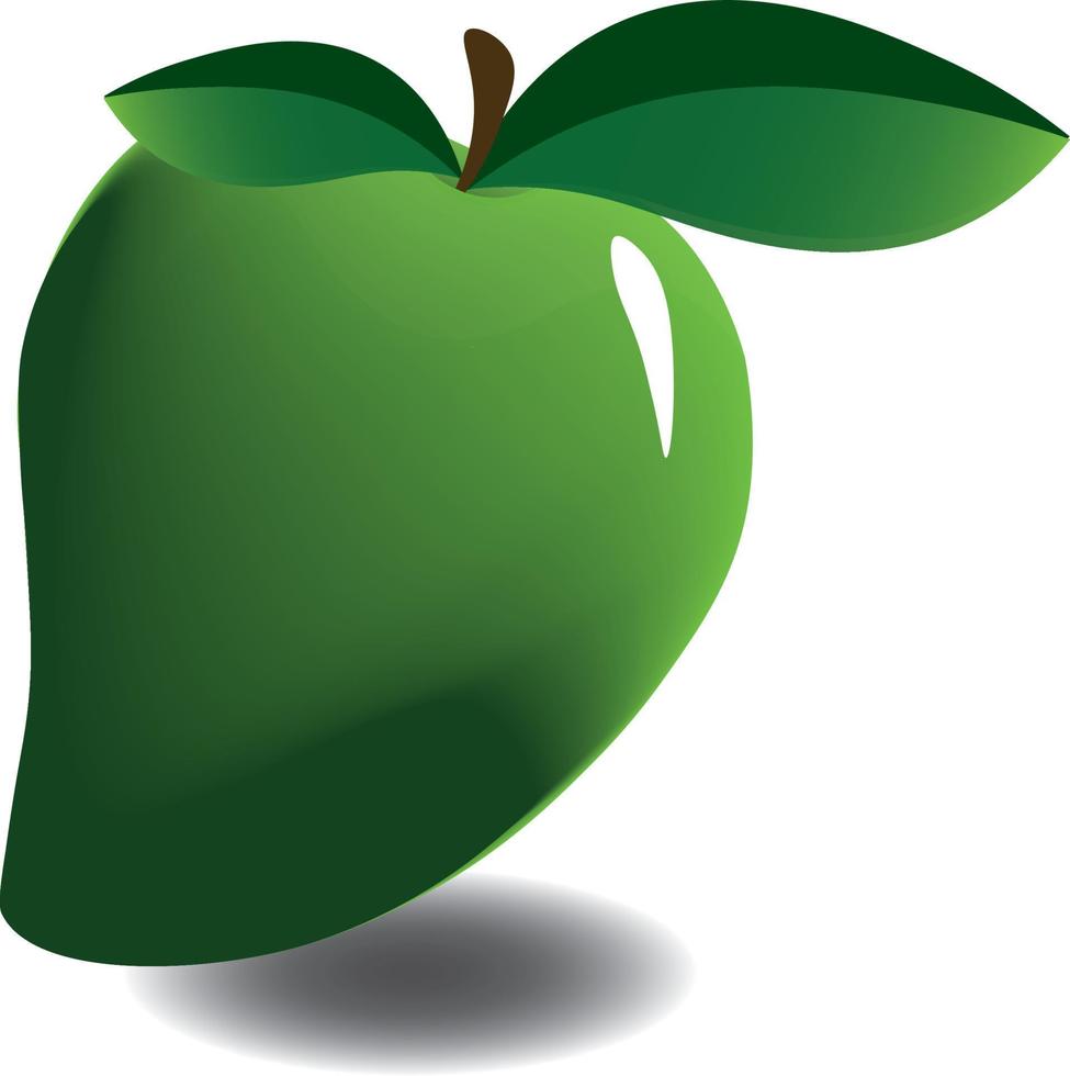 groen mango icoon vers fruit. vector illustratie