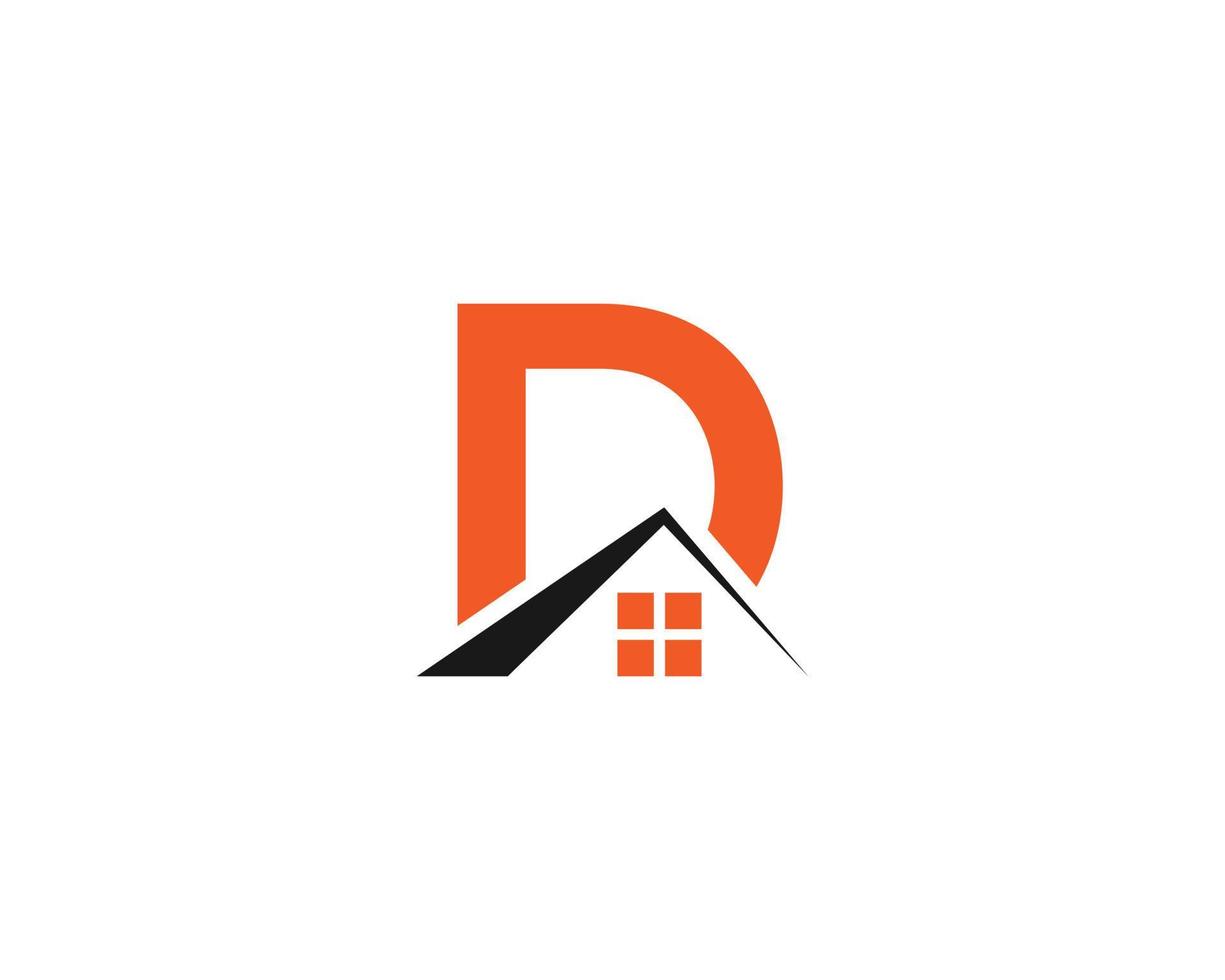 brief d echt landgoed bouw huis logo modern ontwerpen vector sjabloon.