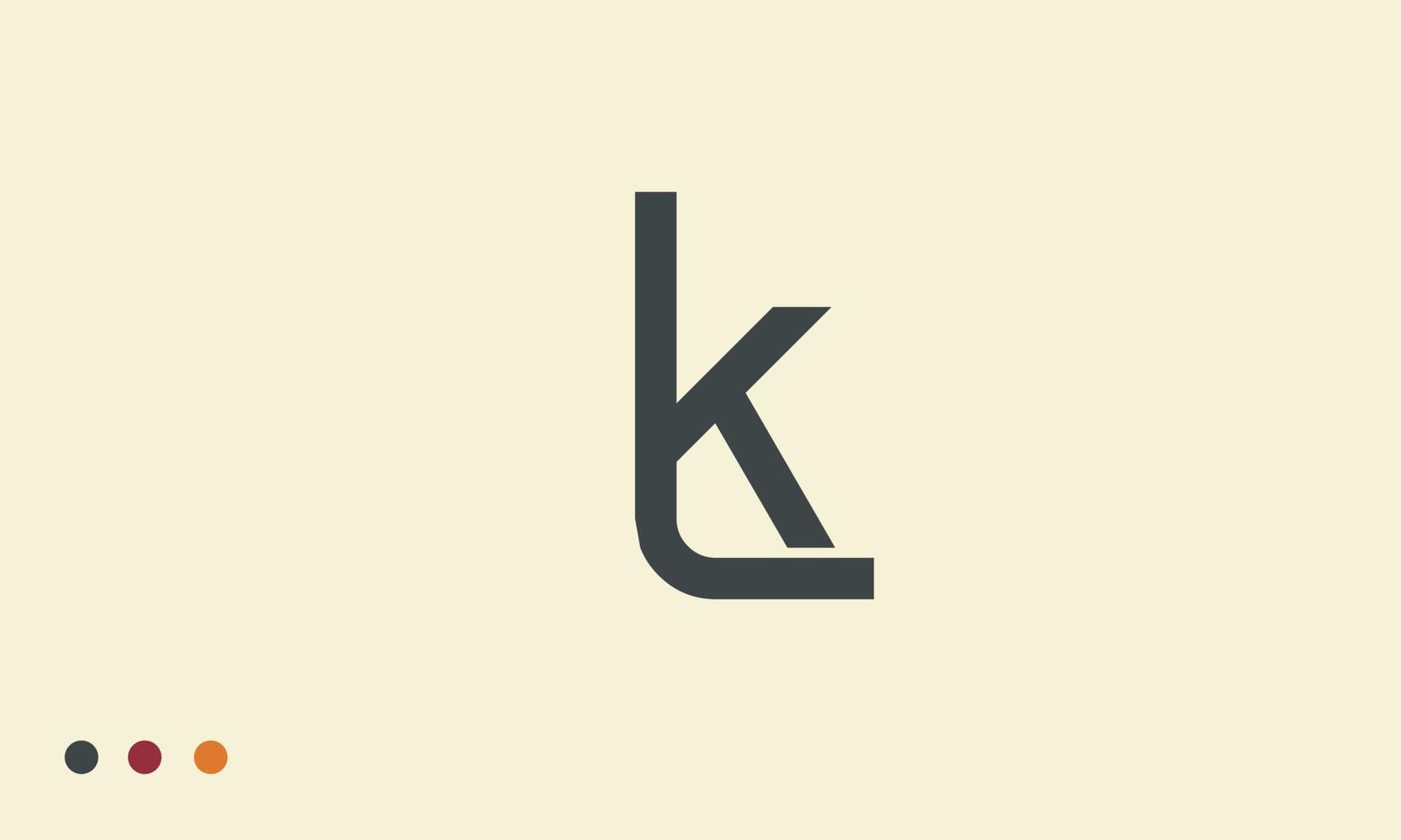 alfabet letters initialen monogram logo lk, kl, l en k vector