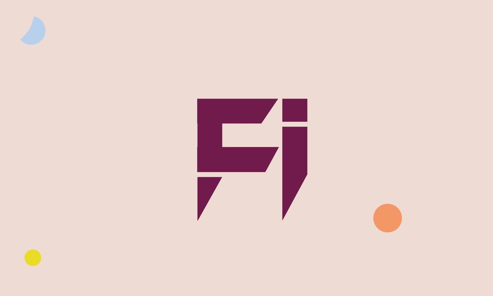 alfabet letters initialen monogram logo fi, if, f en i vector