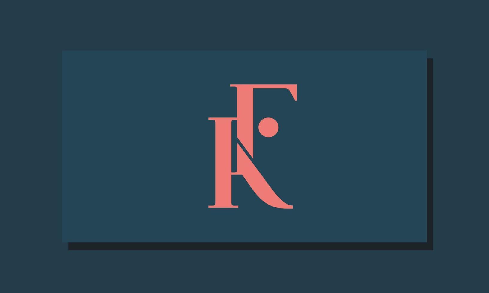 alfabet letters initialen monogram logo kf, fk, k en f vector