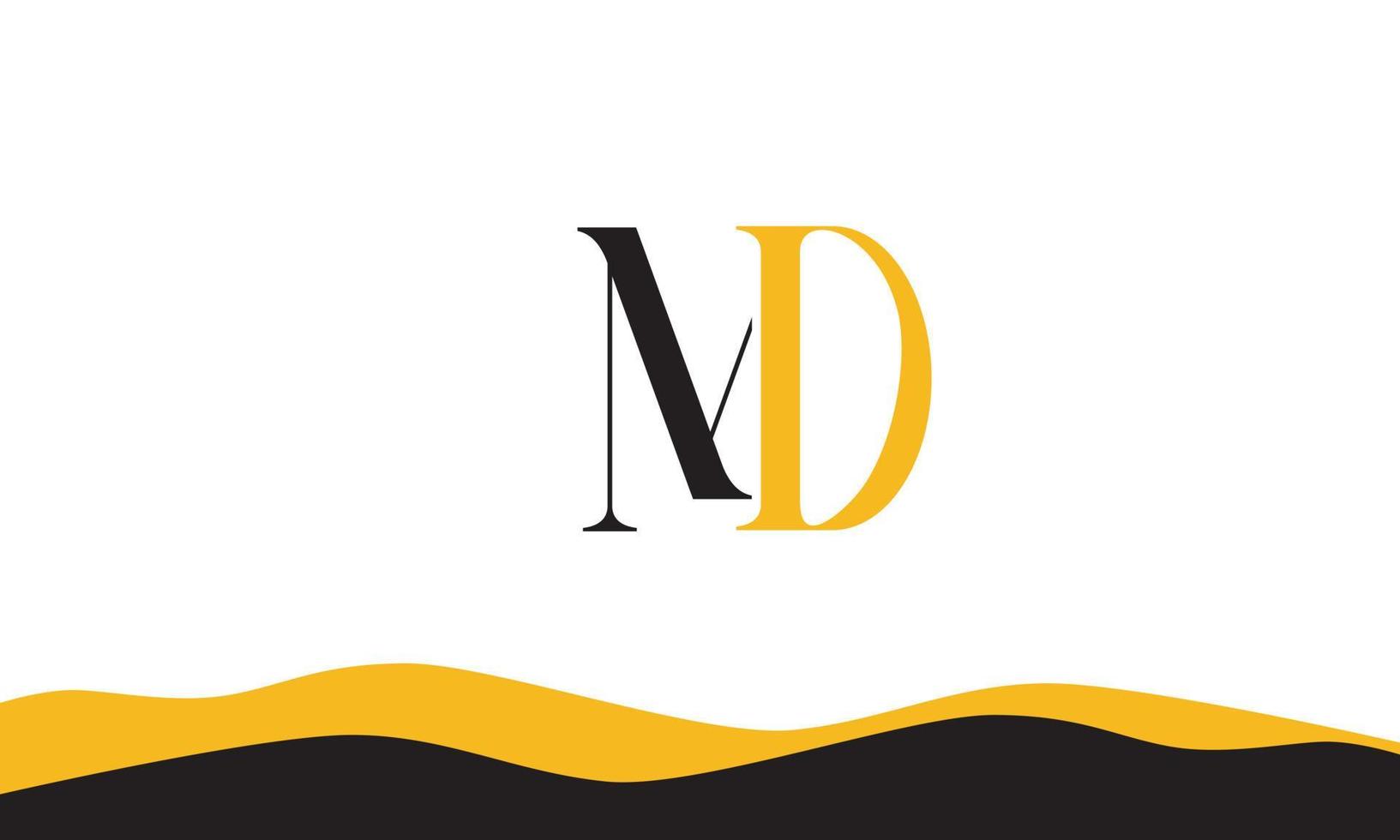 alfabet letters initialen monogram logo md, dm, m en d vector