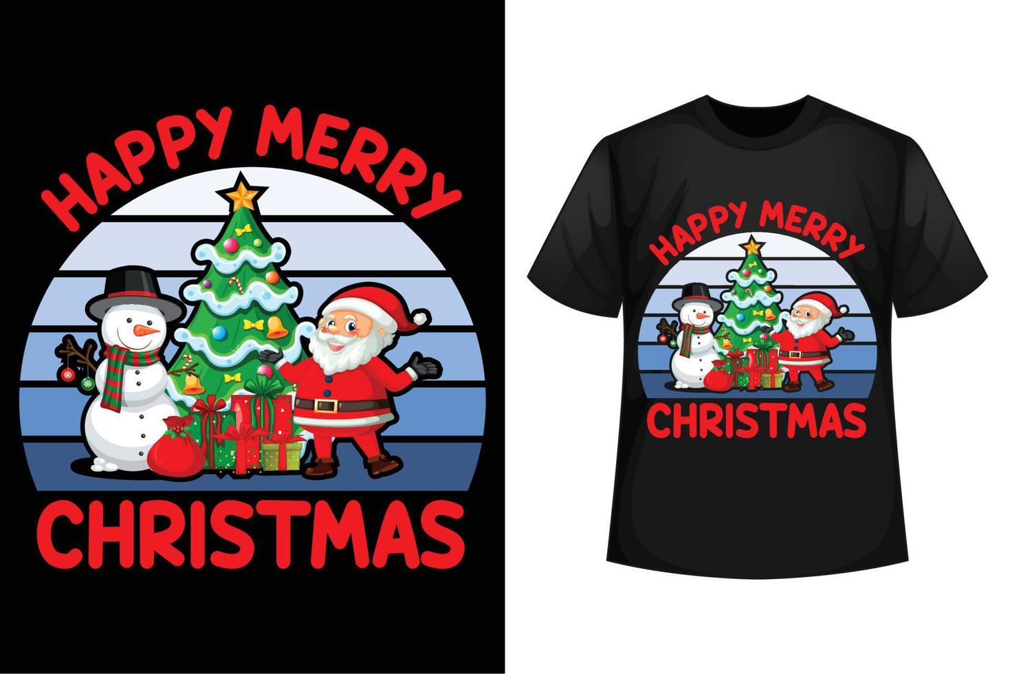 gelukkig vrolijk Kerstmis - Kerstmis t-shirt ontwerp sjabloon vector