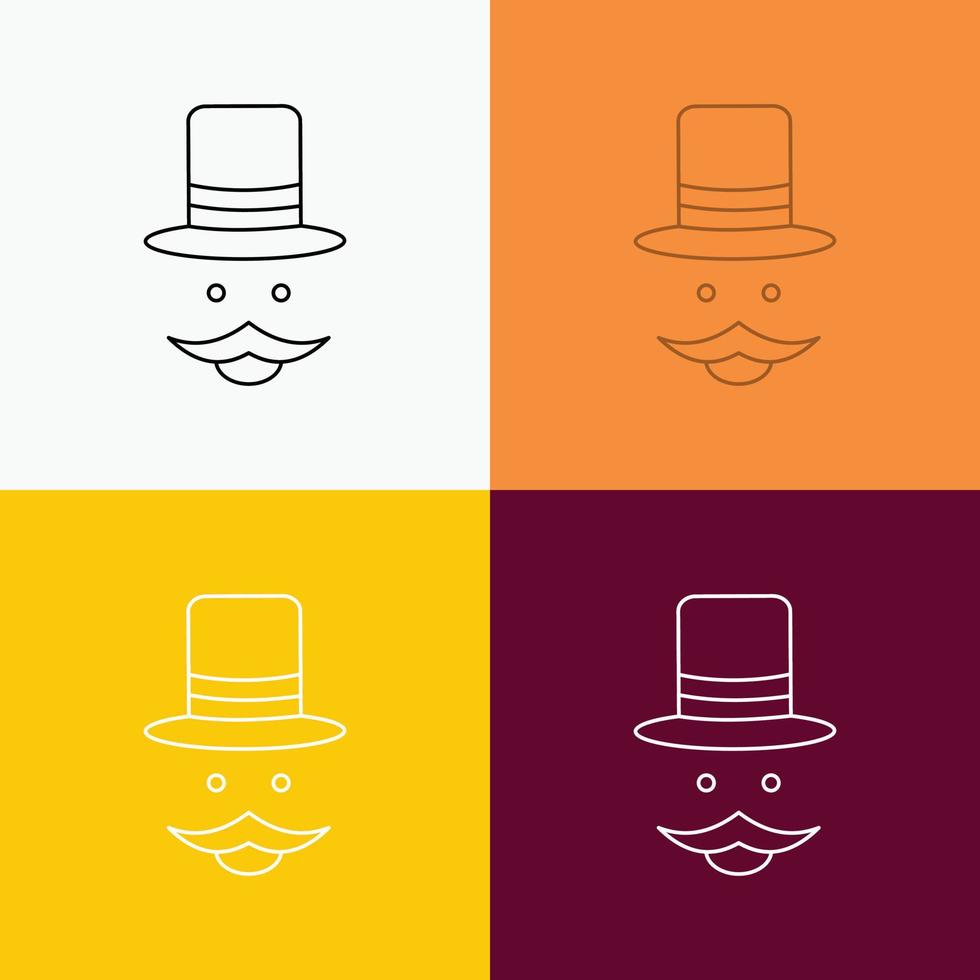 snor. hipster. verhuizer. hoed. mannen icoon over- divers achtergrond. lijn stijl ontwerp. ontworpen voor web en app. eps 10 vector illustratie