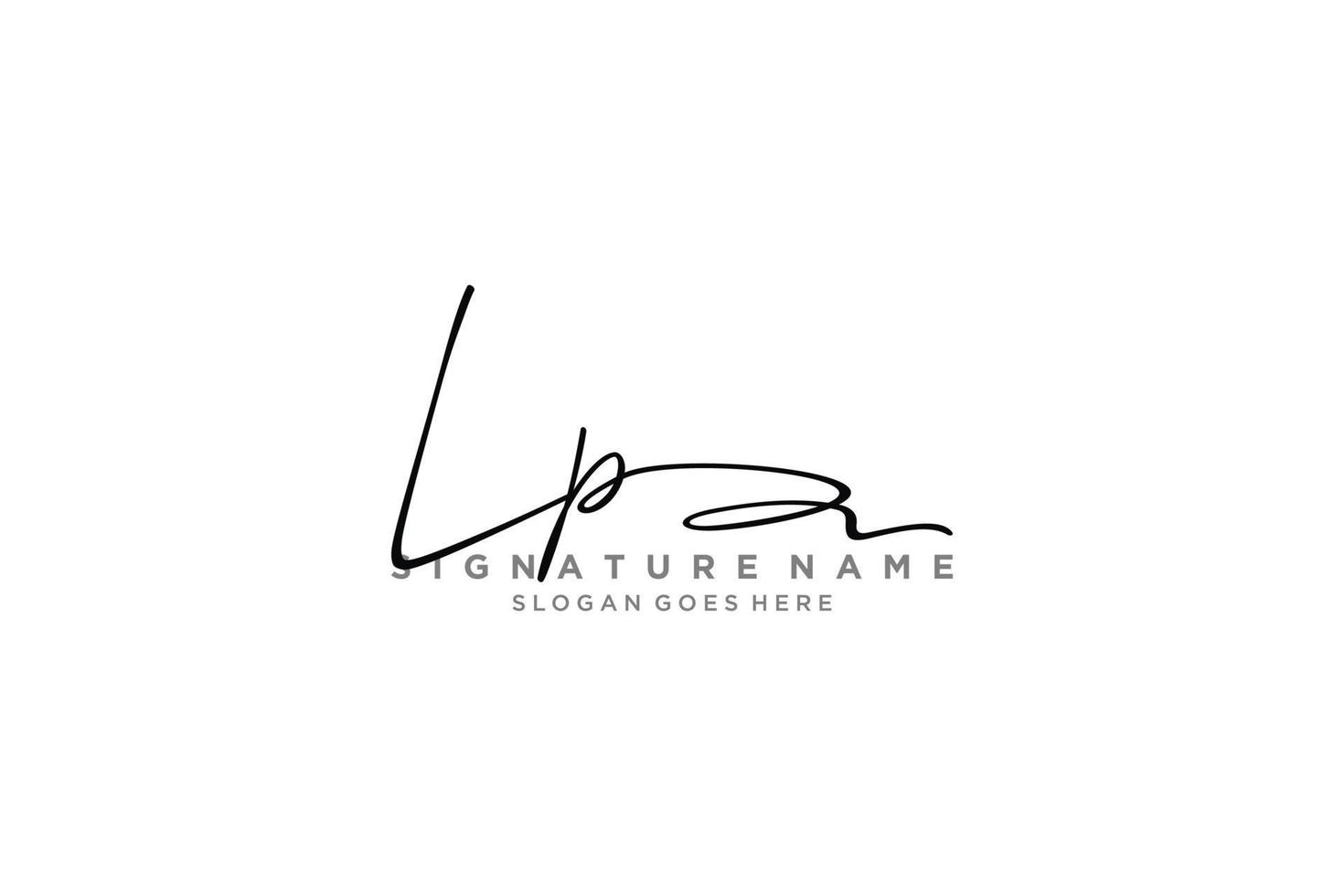 eerste lp brief handtekening logo sjabloon elegant ontwerp logo teken symbool sjabloon vector icoon