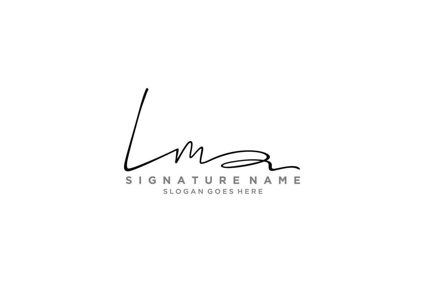 eerste lm brief handtekening logo sjabloon elegant ontwerp logo teken symbool sjabloon vector icoon