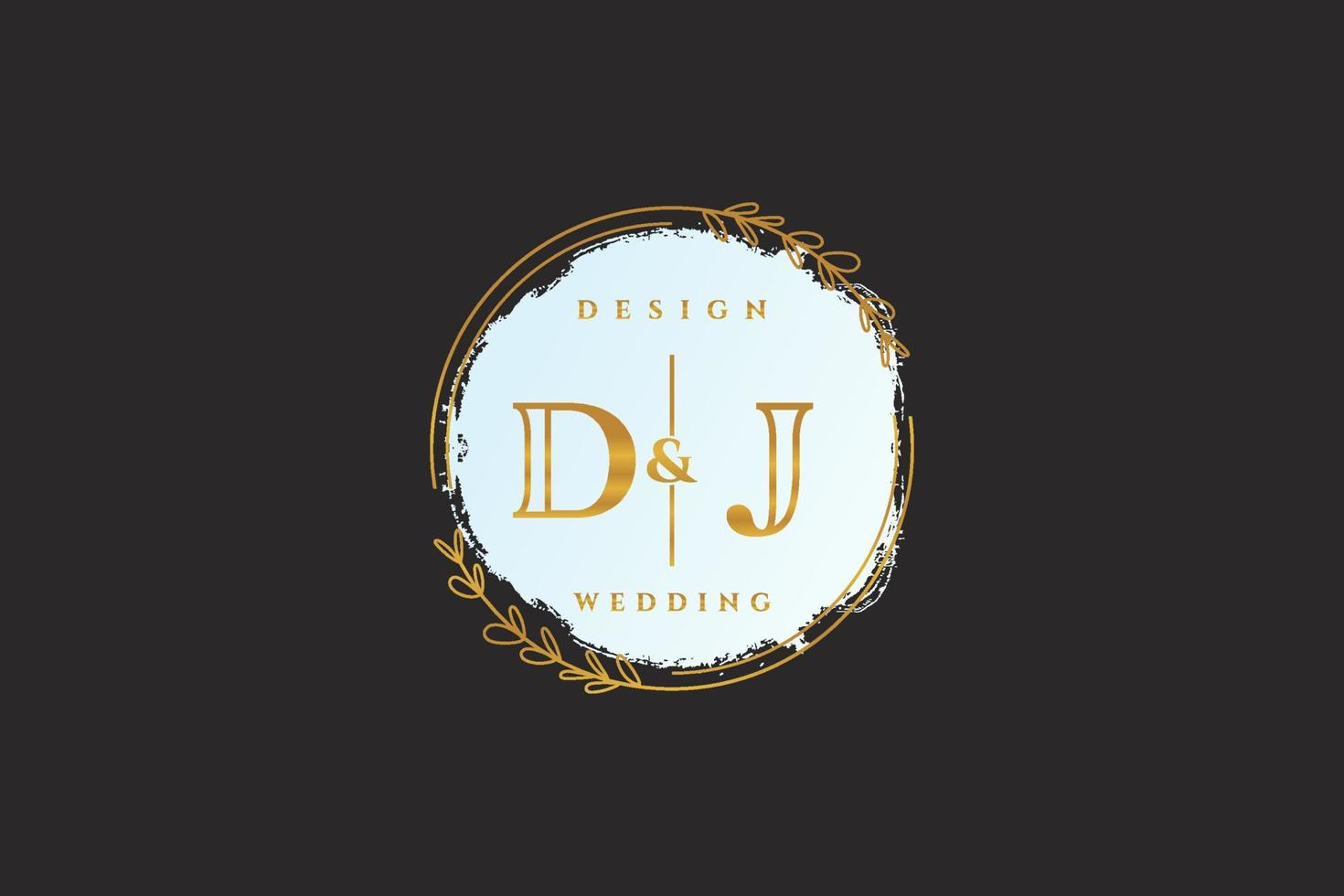 eerste dj schoonheid monogram en elegant logo ontwerp handschrift logo van eerste handtekening, bruiloft, mode, bloemen en botanisch met creatief sjabloon. vector