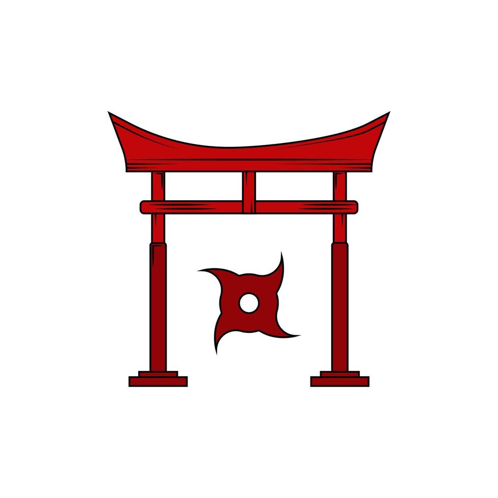 poort japan vector pictogram ontwerp illustratie