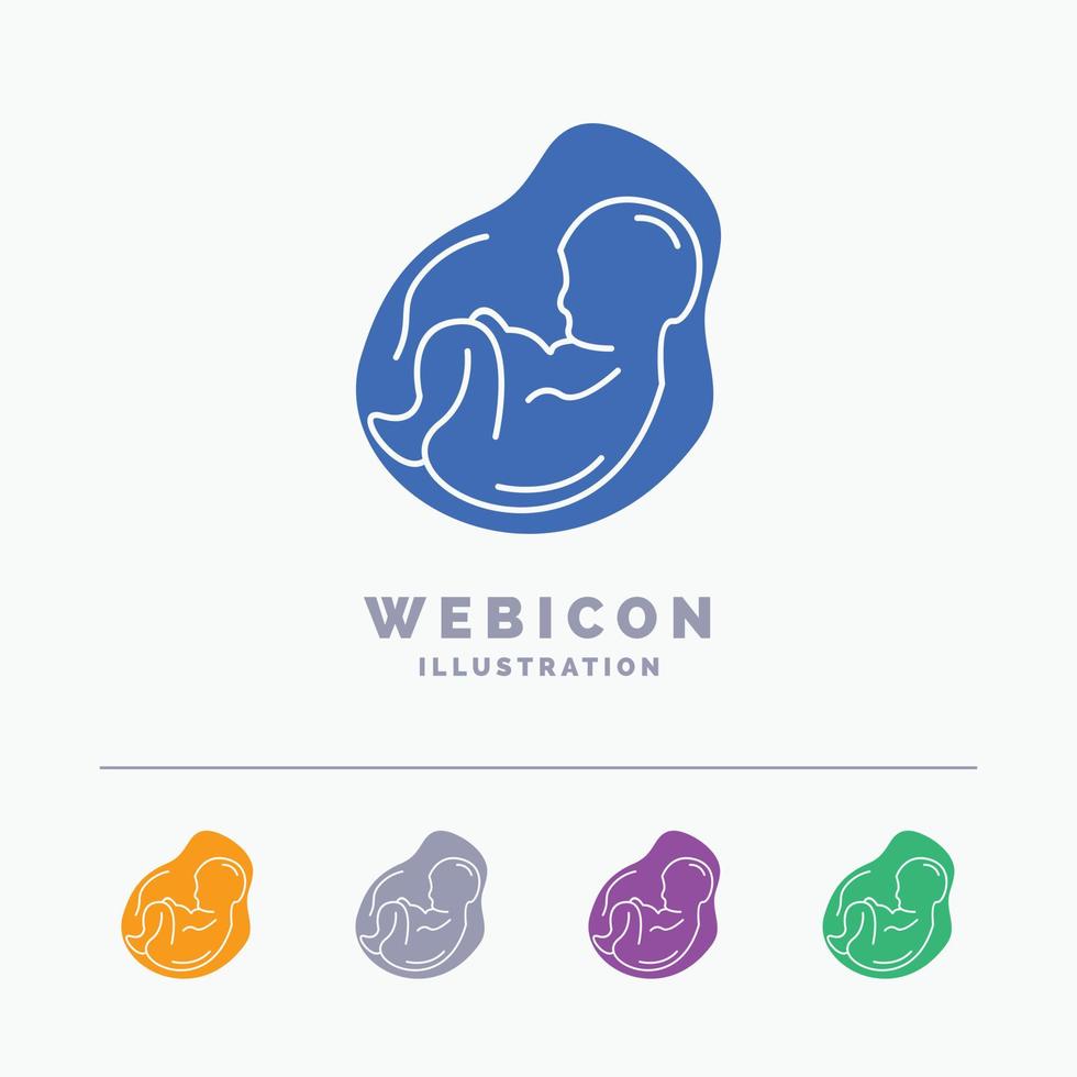 baby. zwangerschap. zwanger. verloskunde. foetus 5 kleur glyph web icoon sjabloon geïsoleerd Aan wit. vector illustratie