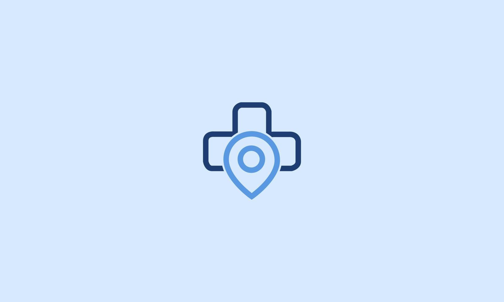 medisch plaats logo ontwerp vector, plus icoon met pin kaart logo combinatie vector