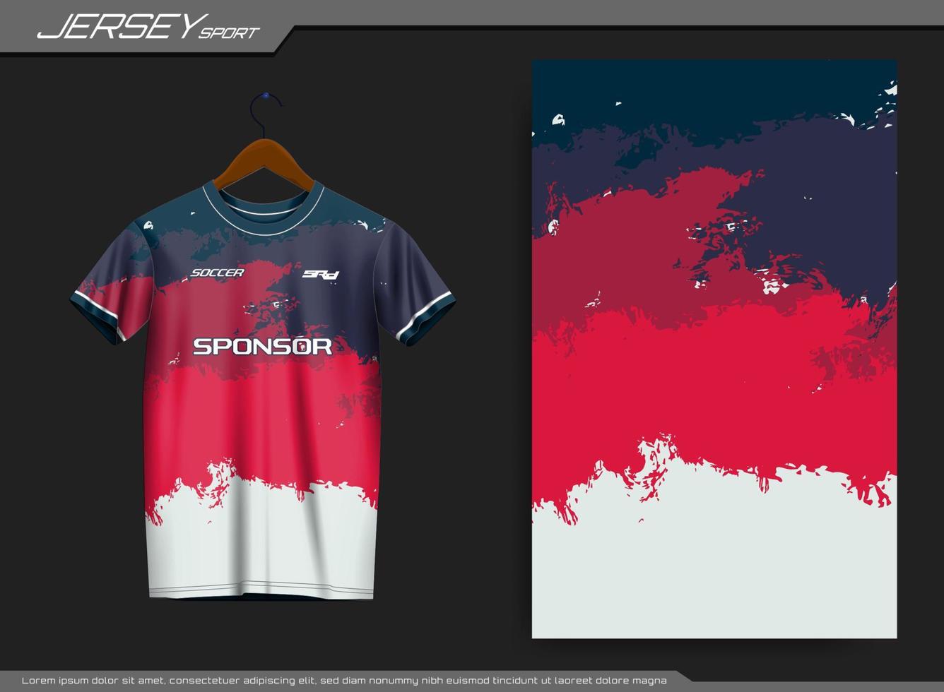 Jersey sport- t-shirt. voetbal Jersey mockup voor voetbal club. geschikt voor Jersey, achtergrond, poster, enz. vector