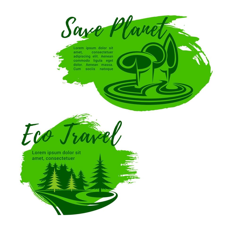 eco reizen groen reizen vector symbolen