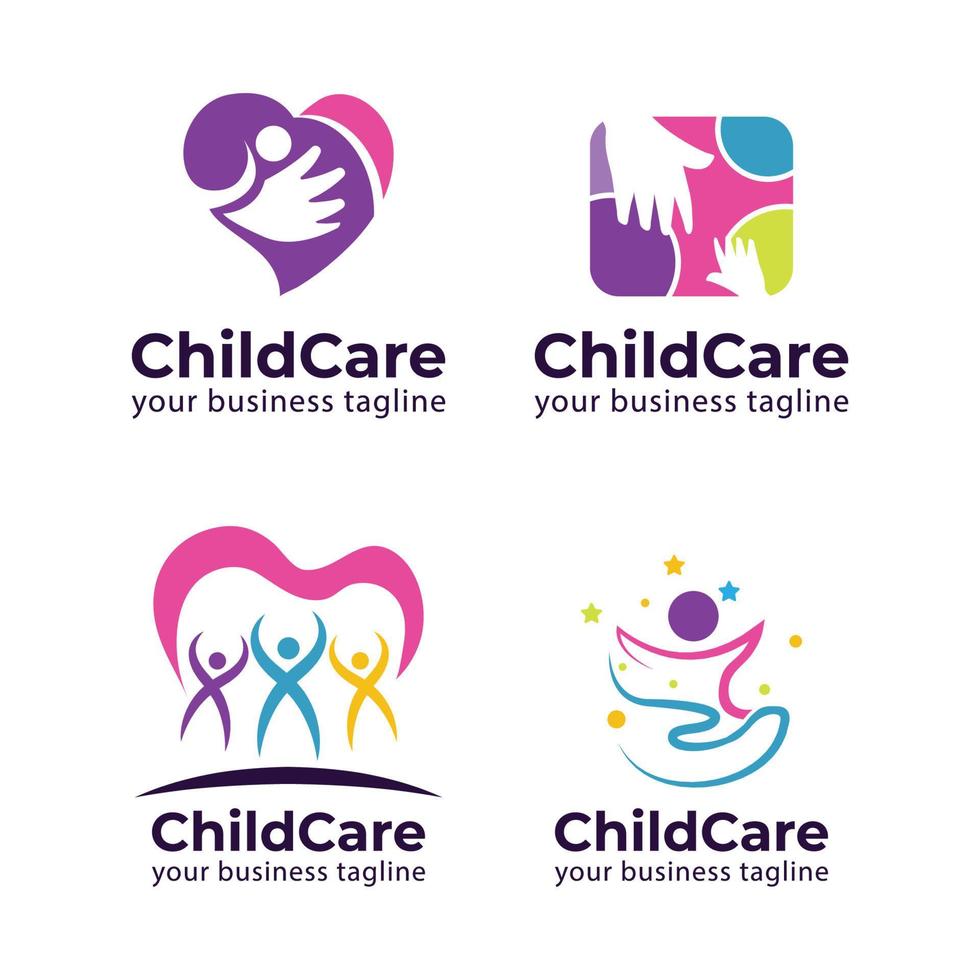kinderen zorg, kinderen fundament logo ontwerp vector sjabloon