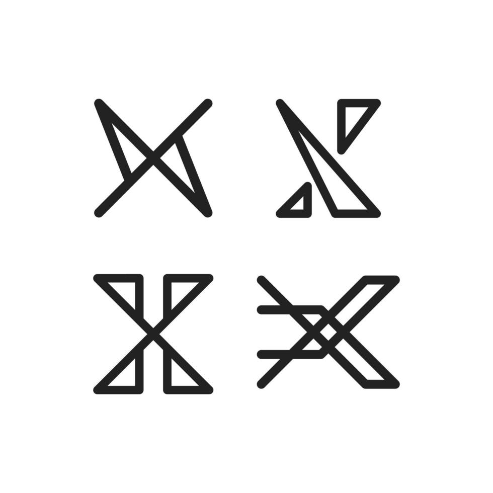 reeks van logo ontwerpen beginnend met de brief x, geschikt voor mensen namen of bedrijf namen vector