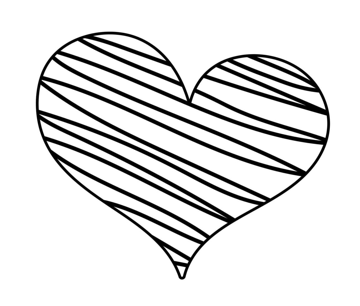 hand- getrokken hart geïsoleerd Aan de wit achtergrond vector