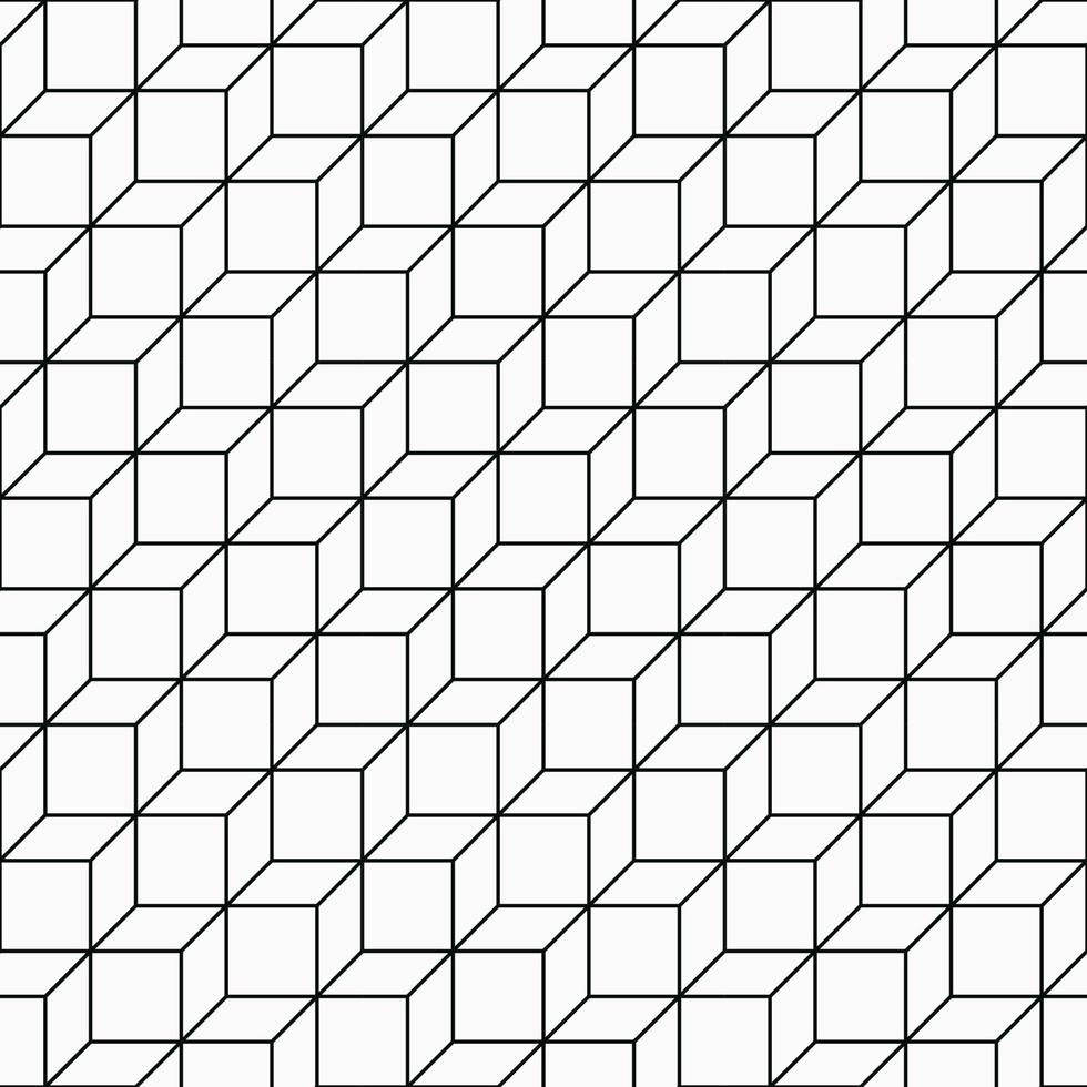meetkundig lijn kunst achtergrond. gemakkelijk artwork illustratie van vlak vormen, plein segmenten, parallellogrammen, ruiten, zeshoeken. luxe premie naadloos patroon achtergrond, vector in zwart en wit.