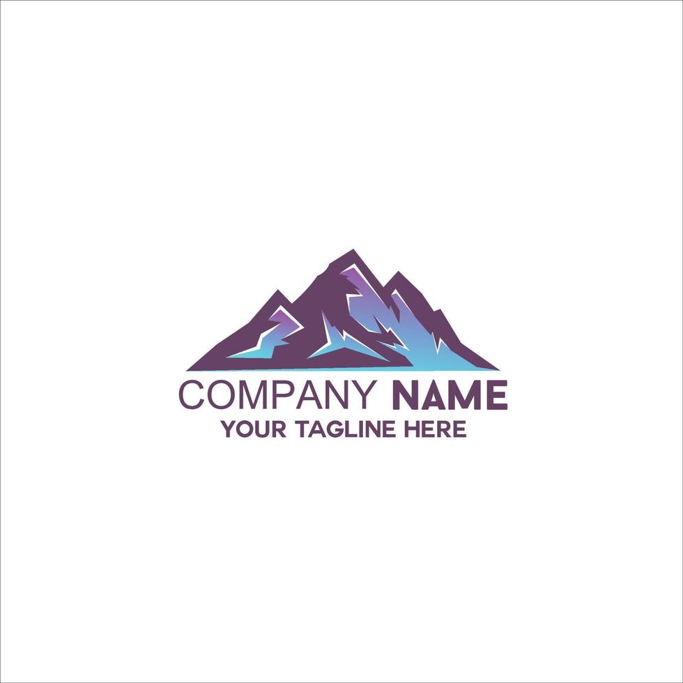 berg logo met uniek kleur vector