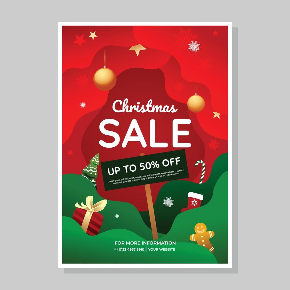 kerst verkoop poster vector