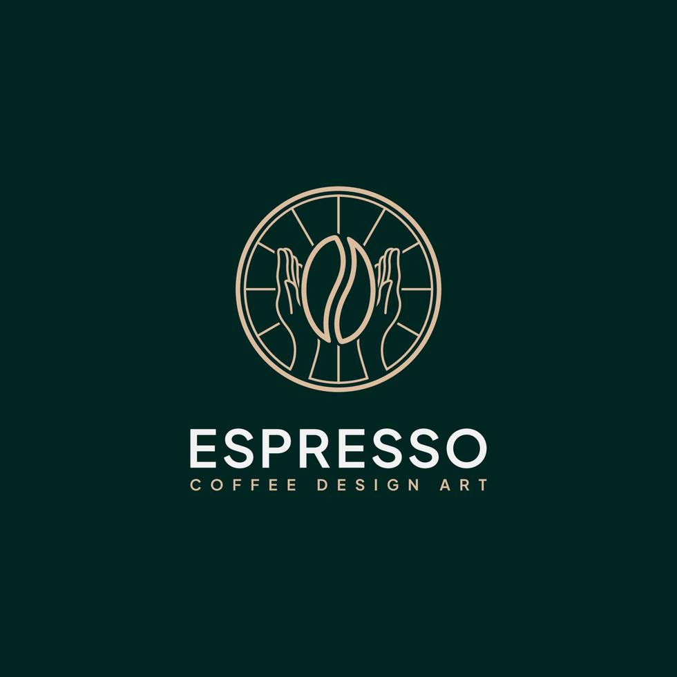 luxe logo wijnoogst koffie espresso vector