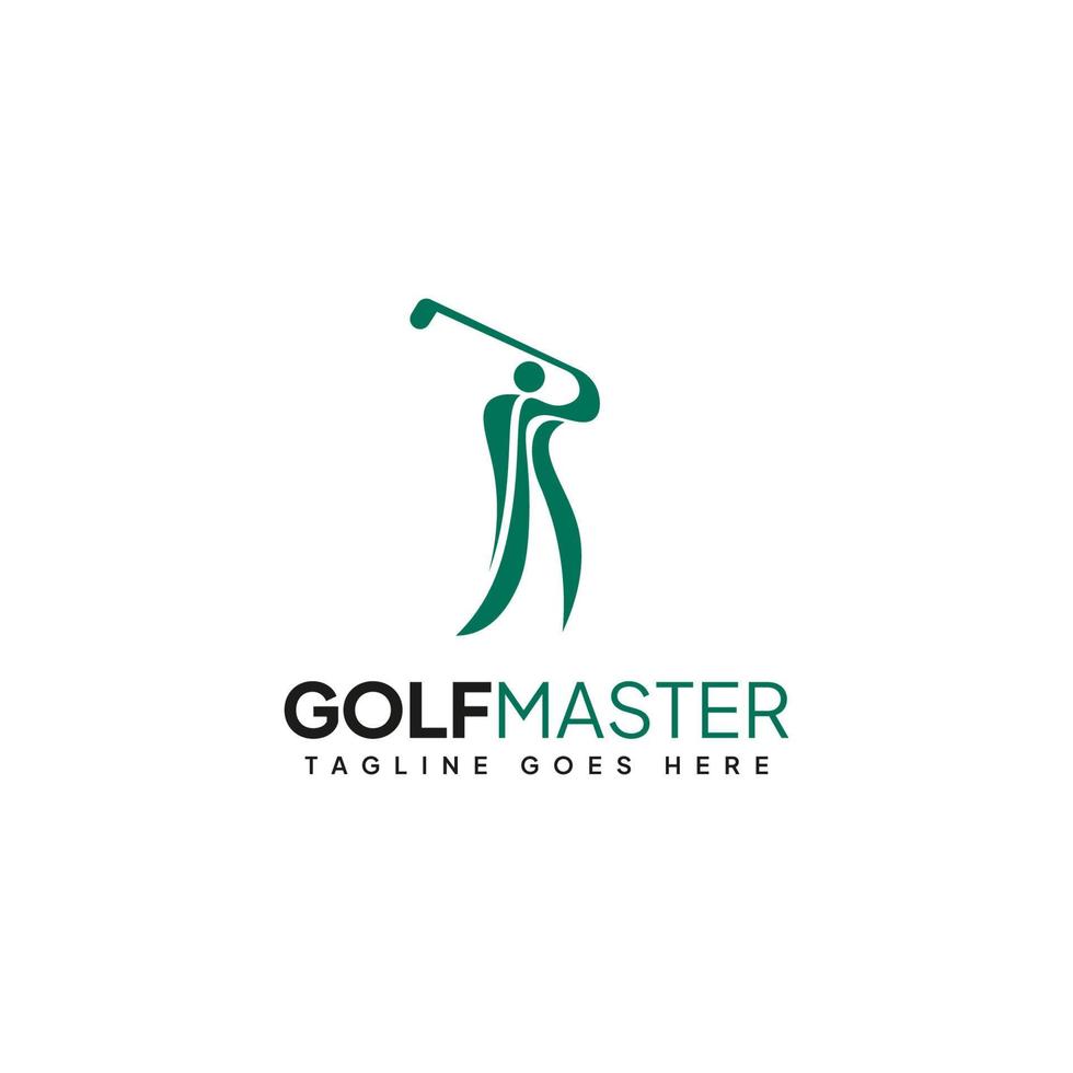 abstract mensen spelen golf meester logo vector