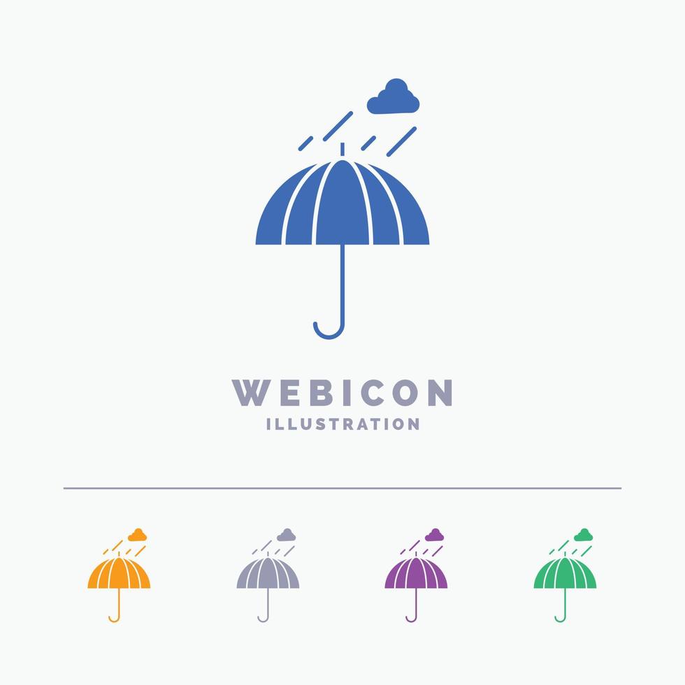 paraplu. camping. regen. veiligheid. weer 5 kleur glyph web icoon sjabloon geïsoleerd Aan wit. vector illustratie
