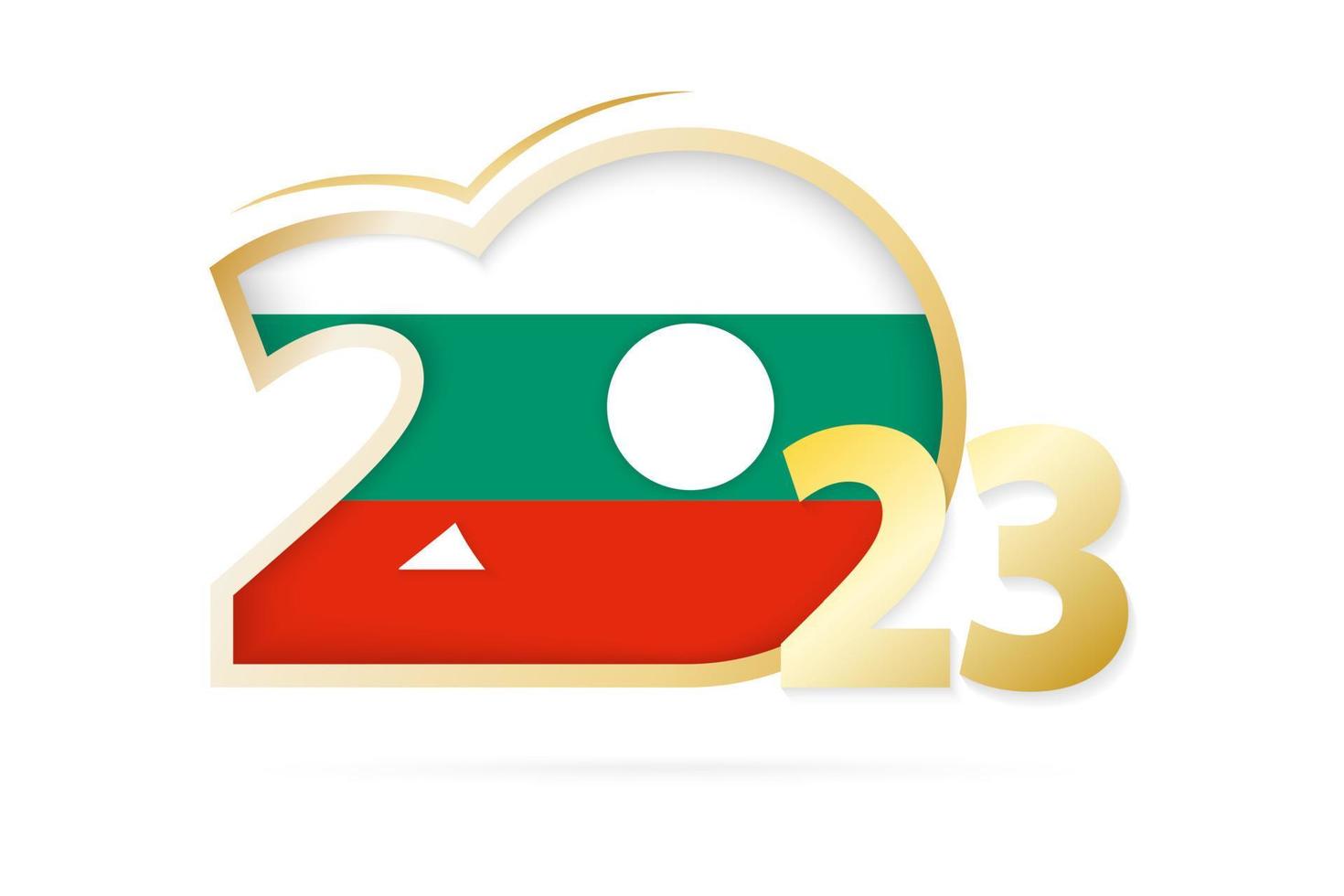 jaar 2023 met bulgarije vlag patroon. vector