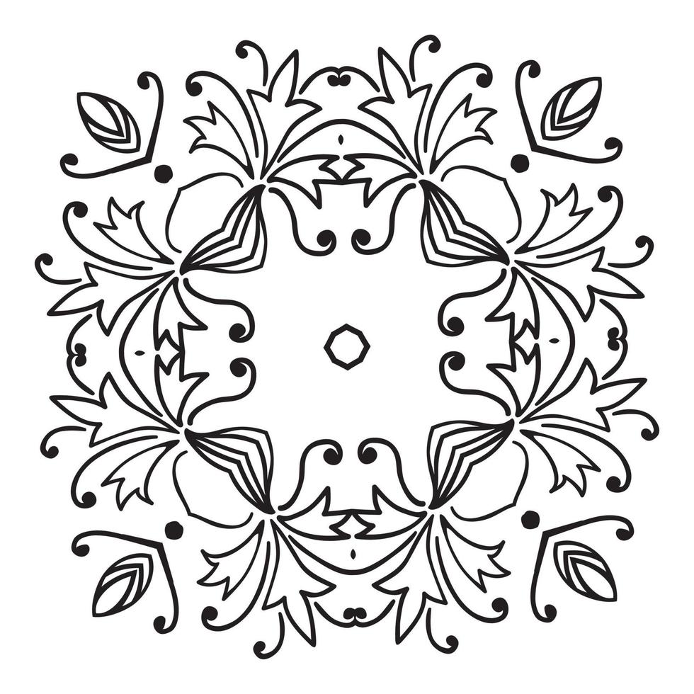 hand- tekening zentangle bloemen decoratief kader vector