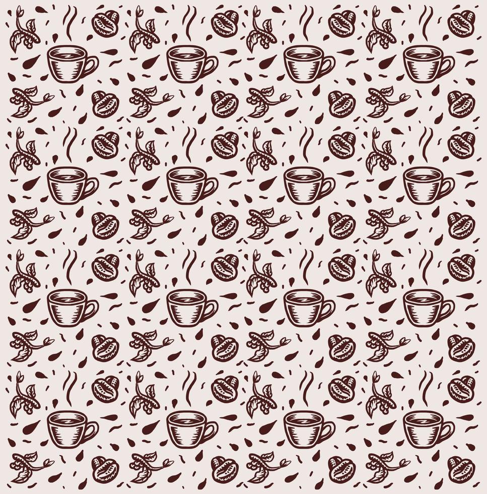 patroon van hand- getrokken koffie vector