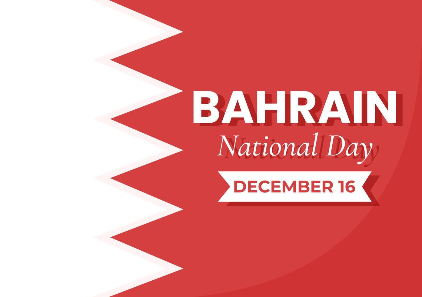 Bahrein nationaal dag of onafhankelijkheid sjabloon hand- getrokken tekenfilm vlak illustratie met golvend vlag in 16e van december patriottisch vakantie ontwerp vector