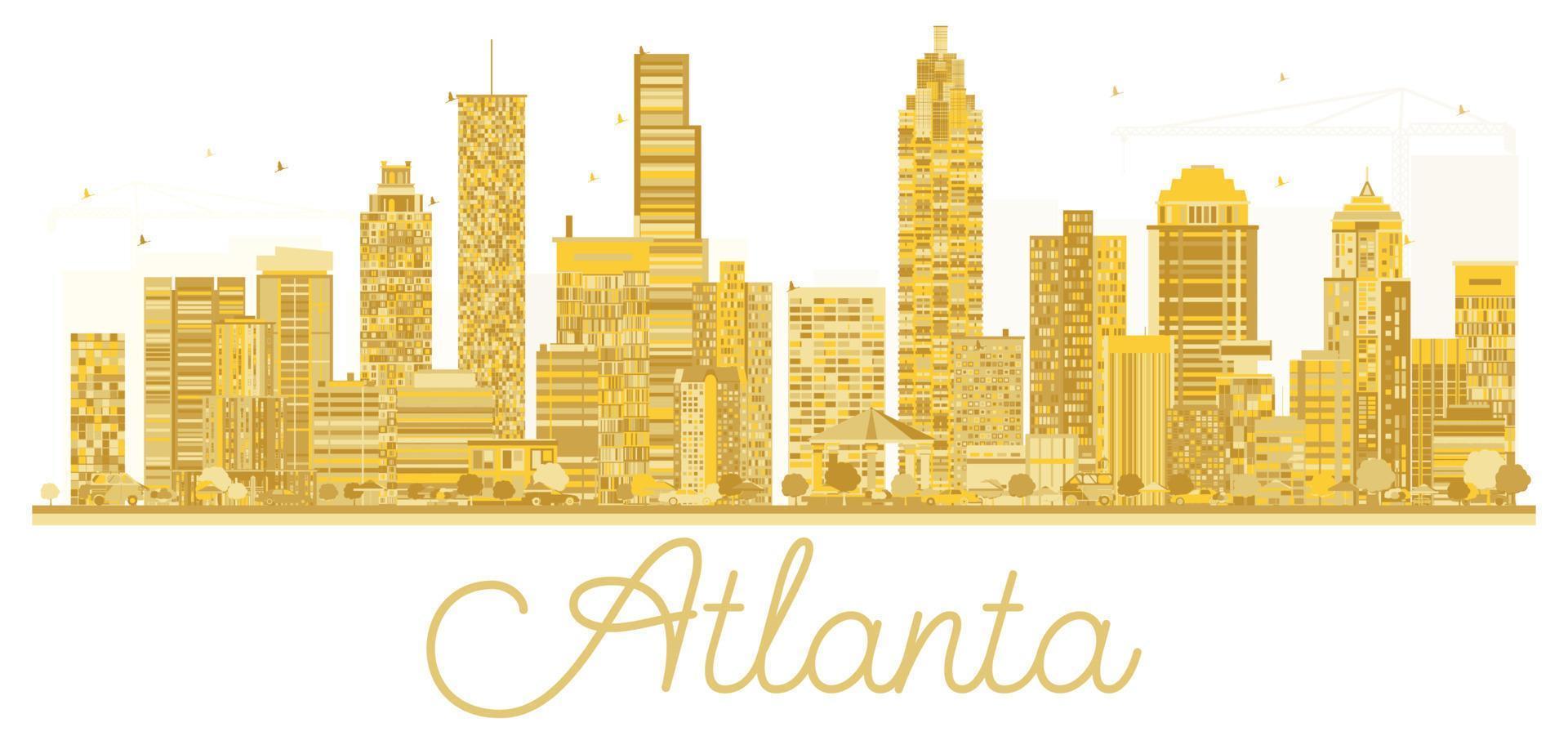 Atlanta Verenigde Staten van Amerika stad horizon gouden silhouet. vector