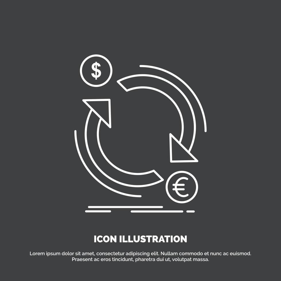 aandelenbeurs. munteenheid. financiën. geld. converteren icoon. lijn vector symbool voor ui en ux. website of mobiel toepassing