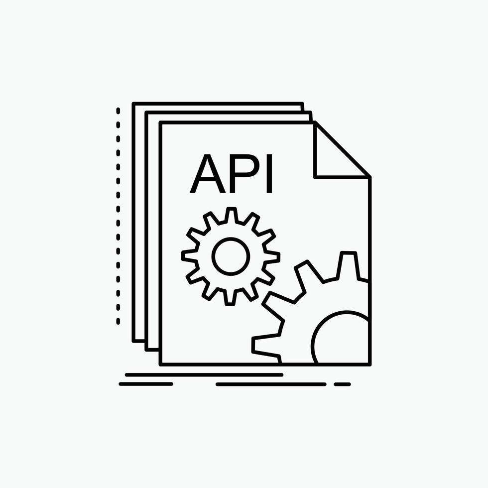 api. app. codering. ontwikkelaar. software lijn icoon. vector geïsoleerd illustratie