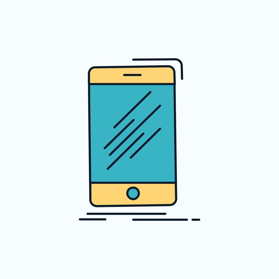 apparaat. mobiel. telefoon. smartphone. telefoon vlak icoon. groen en geel teken en symbolen voor website en mobiel toepassing. vector illustratie