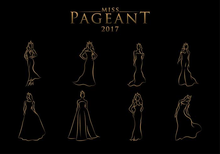 Pageant Line Art Gratis Vector