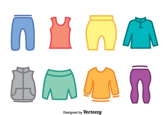 Kleurrijke Tracksuit Pictogrammen Vector