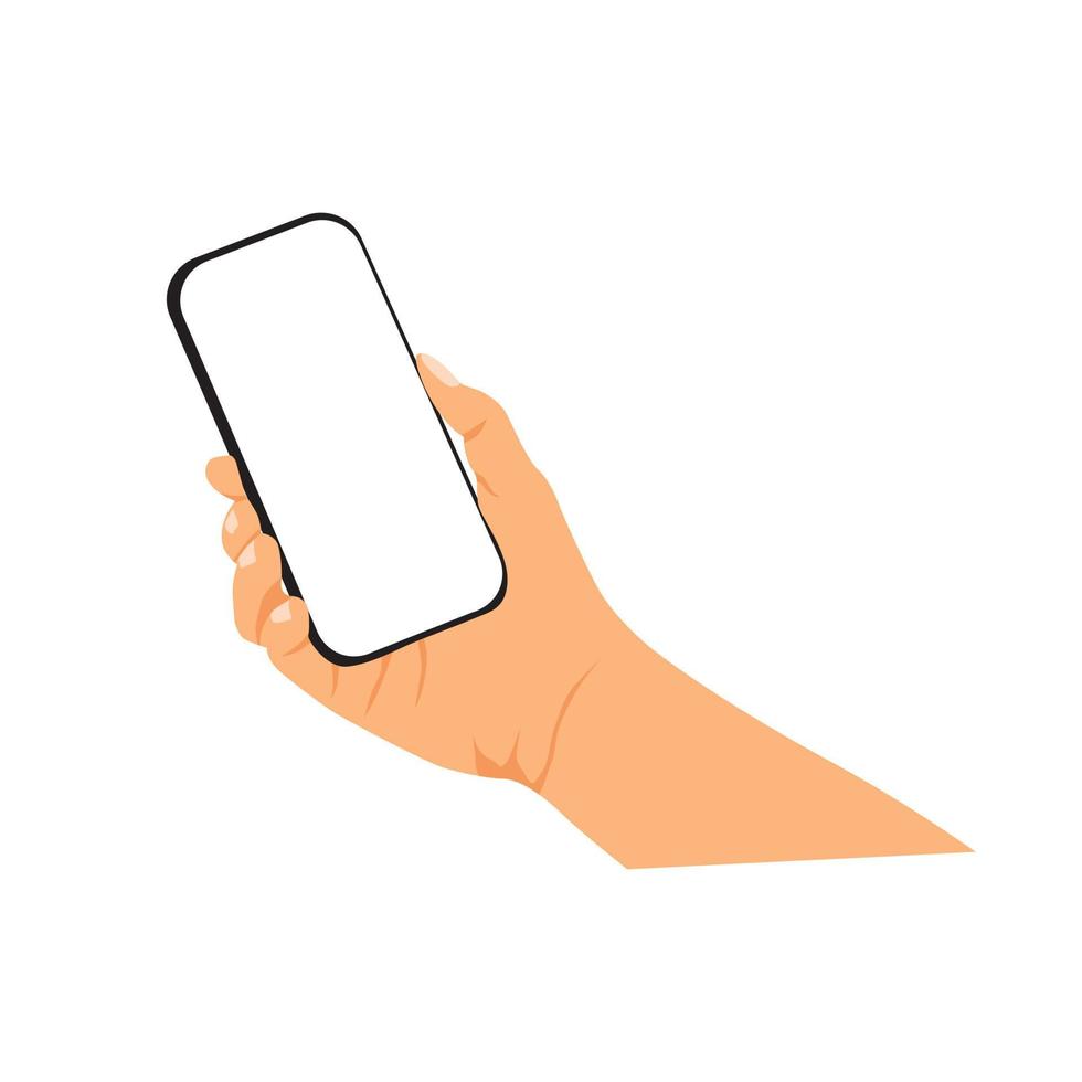 vector illustratie van persoon Holding slim telefoon, hand- Holding slim telefoon