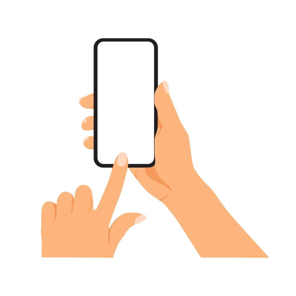 vector illustratie van persoon Holding slim telefoon, hand- Holding slim telefoon