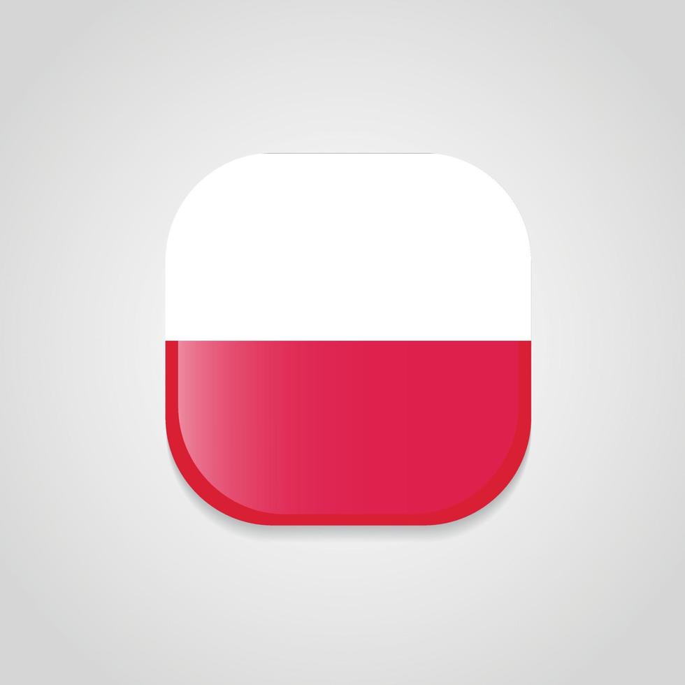 Polen vlag ontwerp ronde knop vector