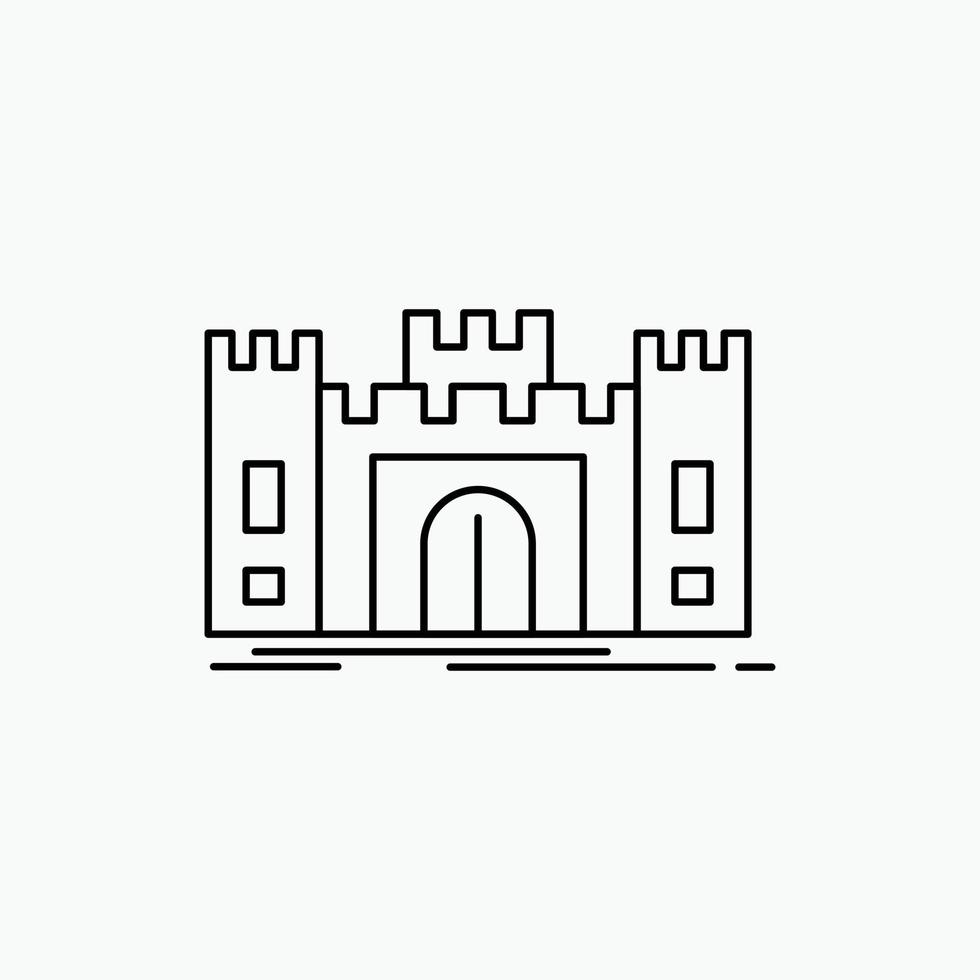 kasteel. verdediging. fort. vesting. mijlpaal lijn icoon. vector geïsoleerd illustratie