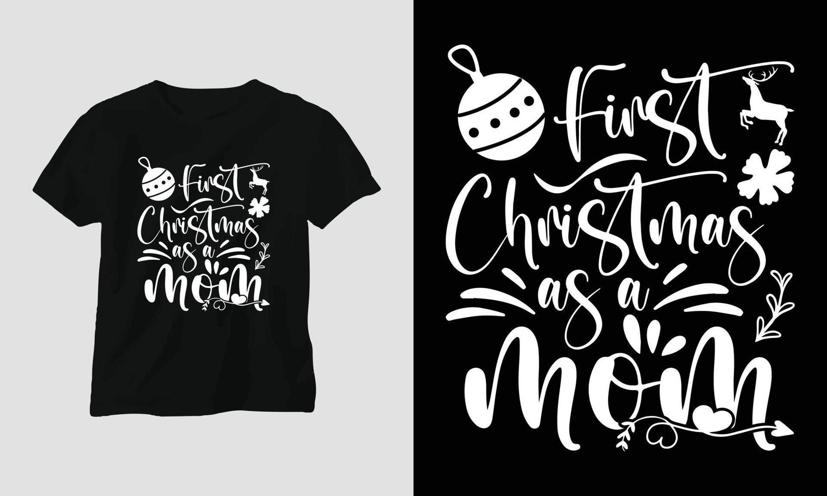 eerste Kerstmis net zo een mam - Kerstmis SVG t-shirt ontwerp vector