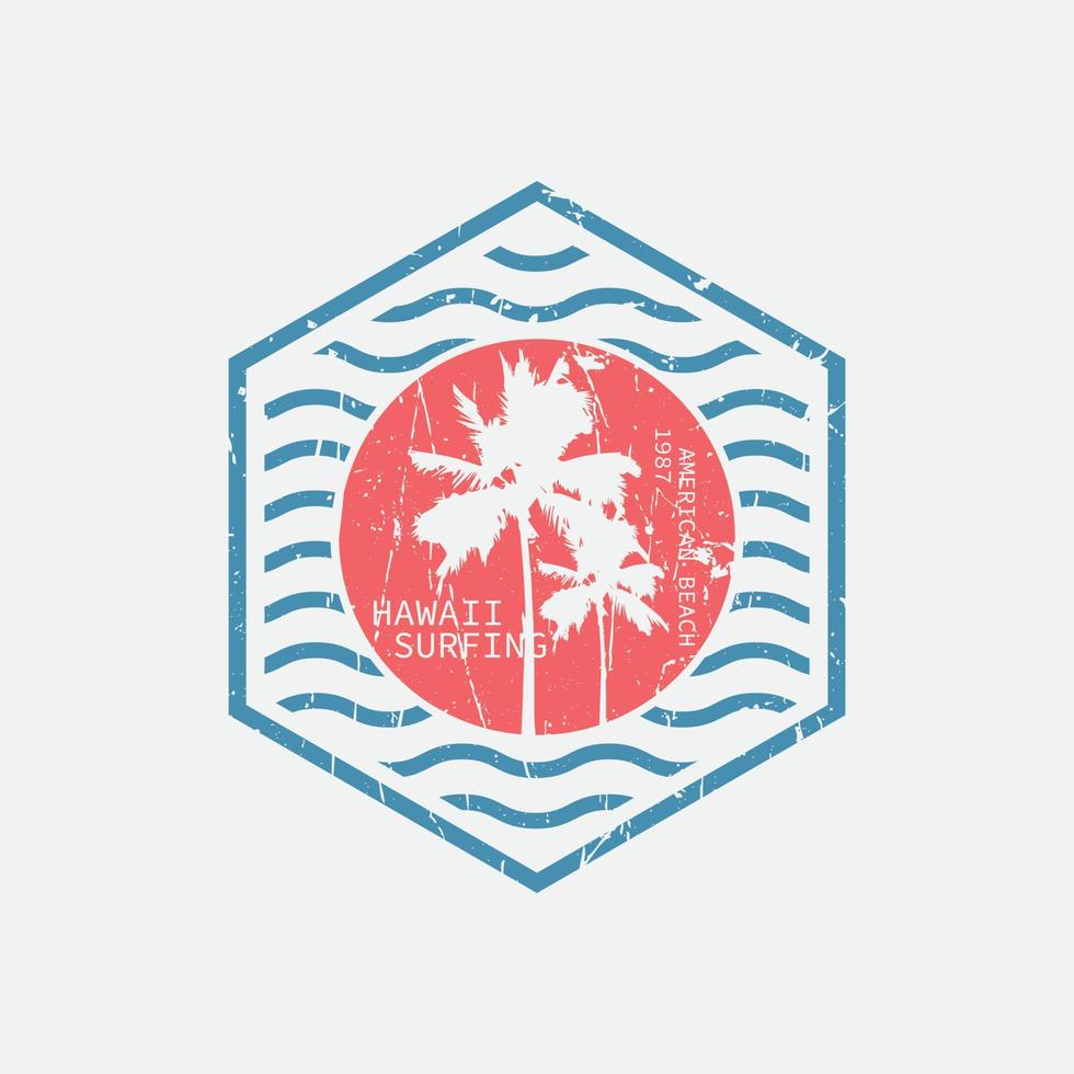 hawaii illustratie typografie. perfect voor het ontwerpen van een t-shirt vector