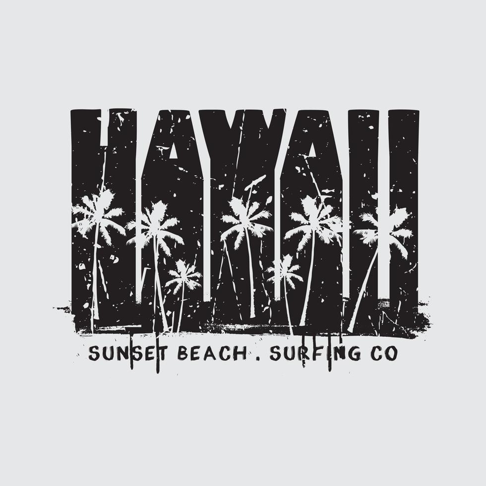 hawaii illustratie typografie. perfect voor het ontwerpen van een t-shirt vector