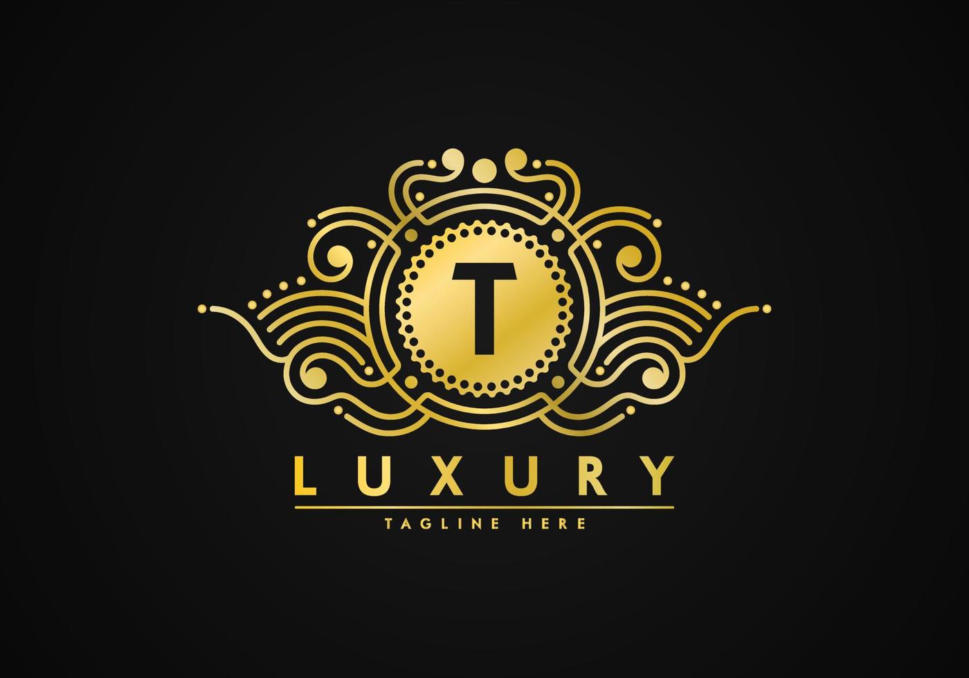 brief t luxe decoratie logo vector