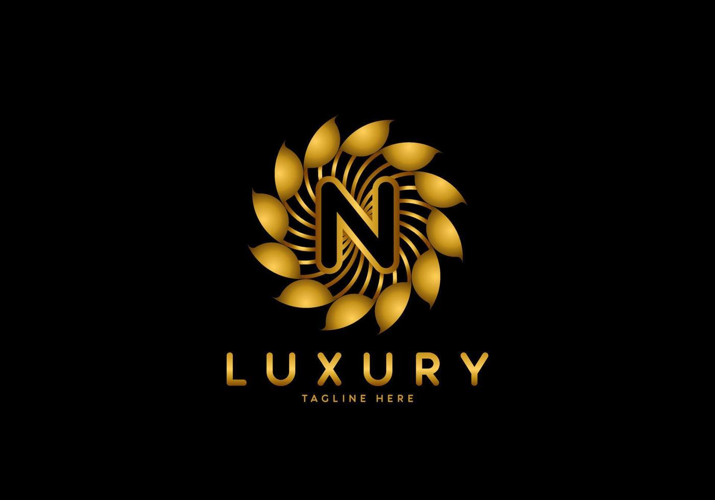 brief n gouden bloem luxe logo vector