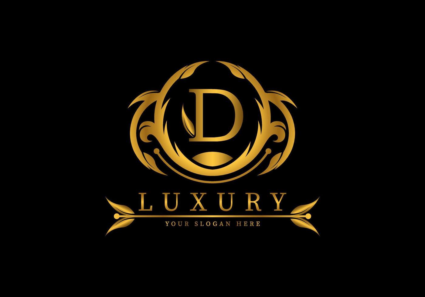 brief d luxe logo sjabloon decoratie vector