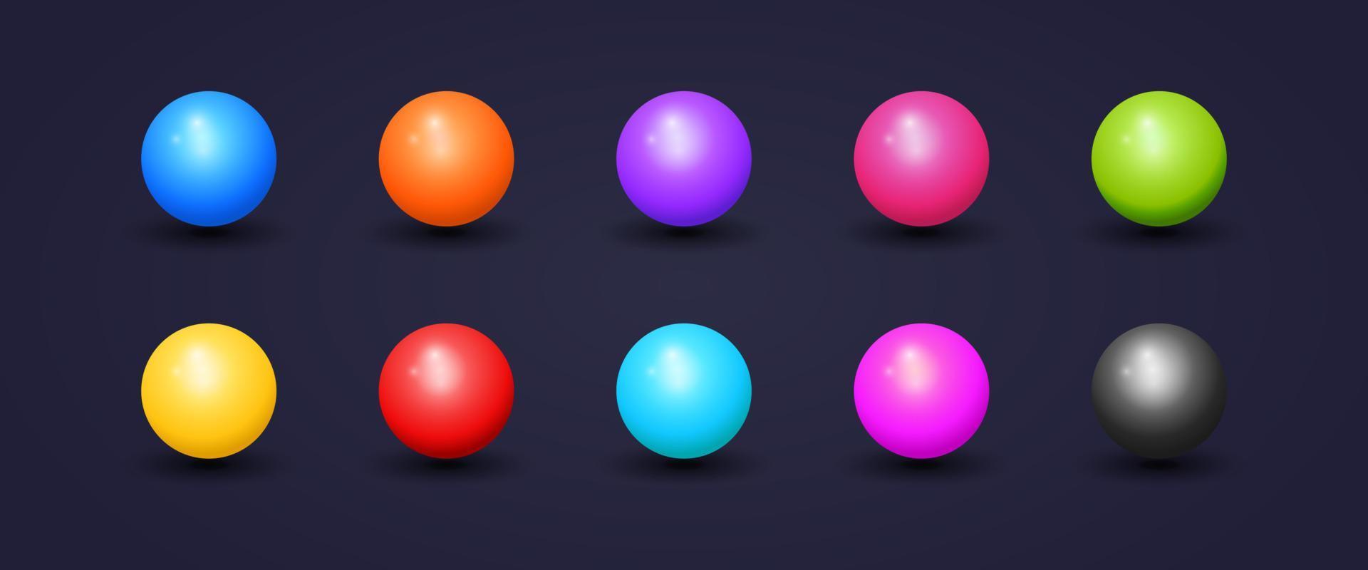kleurrijk ballen realistisch 3d verzameling reeks vector